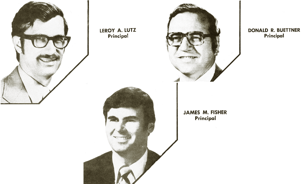 Historical photos of CSD Founders LeRoy Lutz, Don Buettner, and James Fisher