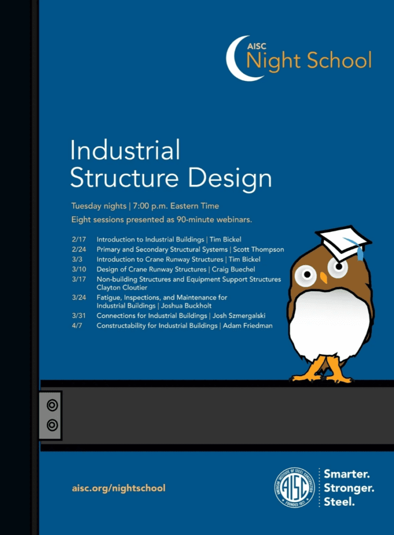 Poster for Night School 40: Industrial Structure Design, featuring CSD experts